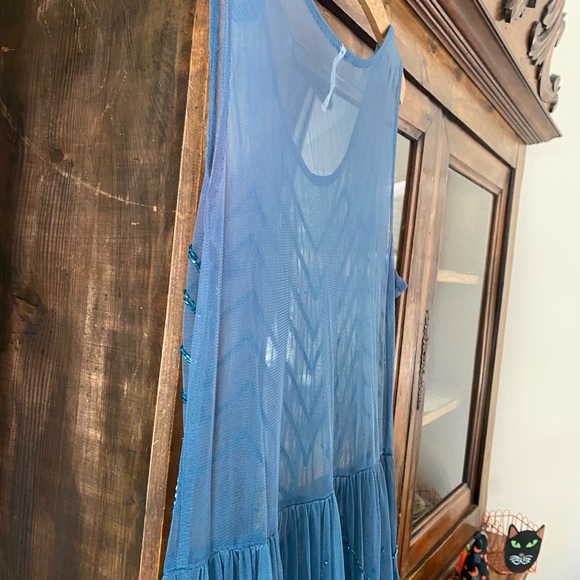 Free People Blue Mesh Beaded Slip - Picture 12 of 12